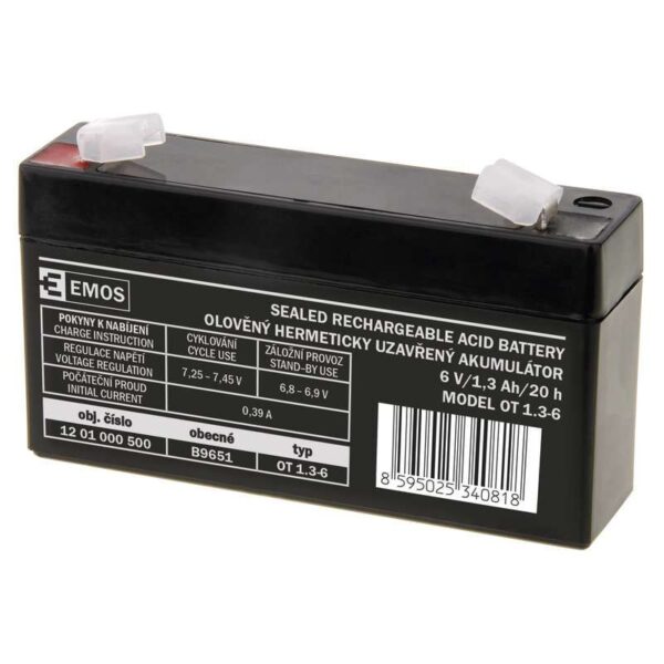 Akku 6V 1.3Ah,24x97x51mm,Zselés