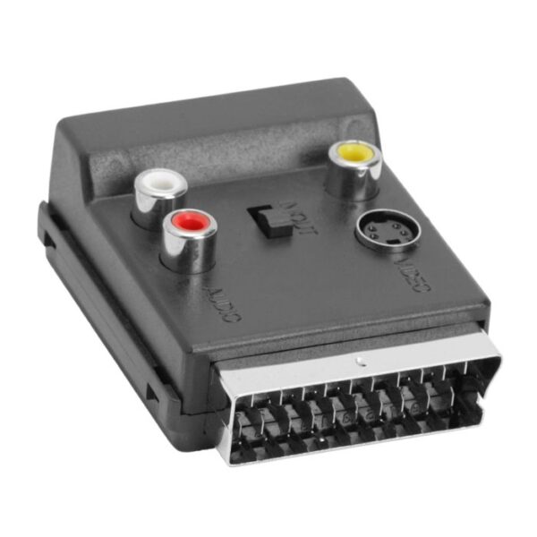 Adapter, SCART dugó+alj/3xRCA alj+S-VHS alj(átkapcs.)