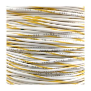 Vezeték,sodrott,PVC szig.0,15mm² ,fehér/sárga,Vmkh