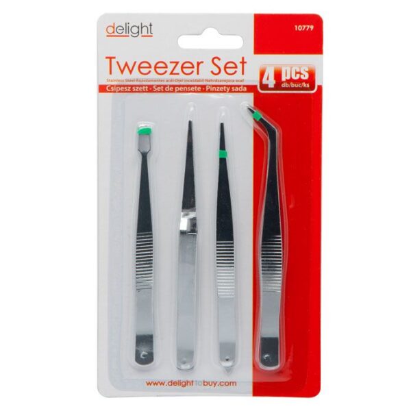 Műszerész csipesz készlet,4db-os,szigeteletlen
