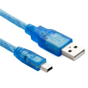 Kábel, USB dugó-A /mini 5p.USB dugó ,0.25m,kék