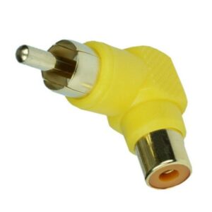 Adapter, RCA alj/RCA dugó 90⁰,sárga, müa.