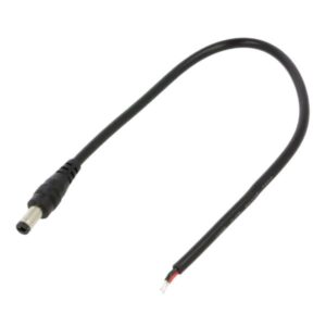 Kábel, DC csatl.dugó 5,5/2,1mm,szabad véggel,0,15m