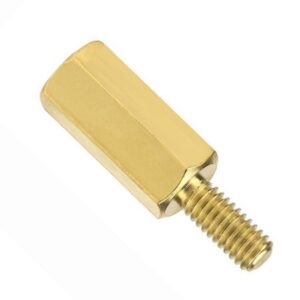 Távtartó,fém,10mm,K-B,M3,sárgaréz