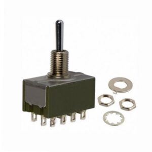 Fémkaros kapcs. 4ák.ON-OFF-ON, 250VAC/3A, MTA406P