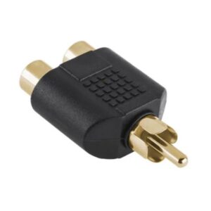 Adapter, RCA dugó/2xRCA alj,aranyozott,müa.